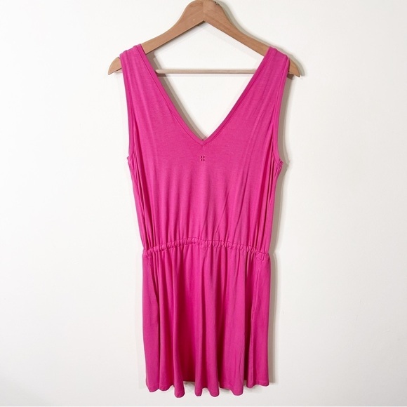 Sweaty Betty Tayberry Pink Drawstring Take It Easy Drop Waist Dress Small NWOT - Picture 5 of 8